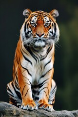 Beautiful Tiger with Vibrant Orange and Black Stripes