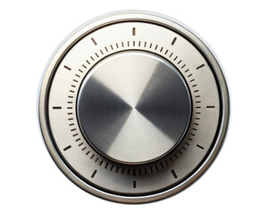 Precision-engineered stainless steel dial for accurate temperature adjustments on a transparent background