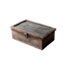 Old wooden box with a rustic look, ideal for storage and decoration. A perfect addition to vintage-themed interiors.