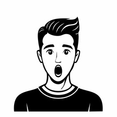 Surprised and shocked man icon
