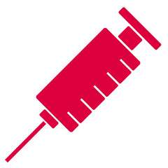 red silhouette syringe icon