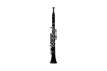 silhouette of a bassoon in vertical stance.eps