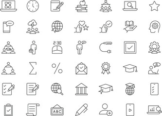 Comprehensive Set of Line Icons Education, Business, Technology, and More