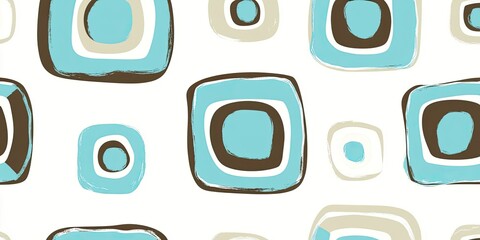 Retro squares and circles pattern