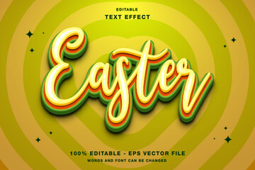 Easter 3d Editable Text Effect Template Style Premium Vector