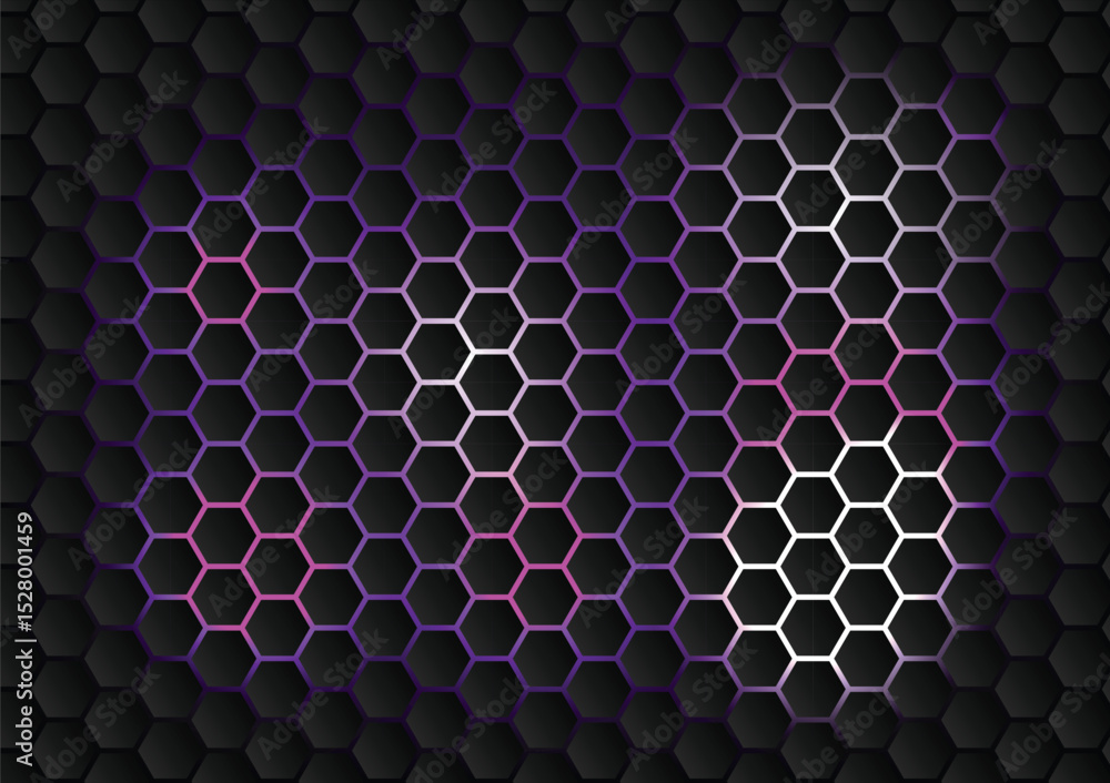 Poster hexagon geometric shape abstract background. concept of honeycomb shape pattern wallpaper futuristic