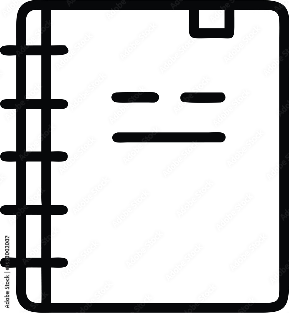 Poster notebook or notepad icon silhouette isolated on transparent background