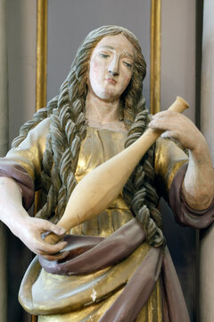 Saint Jean Baptiste church.  Mary Magdalene or Mary of Magdala.  Megeve.France.