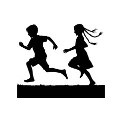 vector two children playing