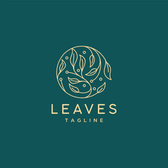 Luxury nature floral botanical circle logo