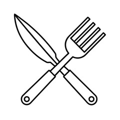single line vector of a set of forks and line draw.eps