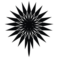 Fototapeta premium Isolated black starburst shape on white background