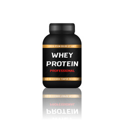 Bodybuilding supplement png. Vector protein bottle and powder container for gym training. Isolated sport nutrition design for diet, energy, strength, or health-focused lifestyle branding.

