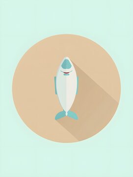 Fish or seafood flat icon for food apps and websites design