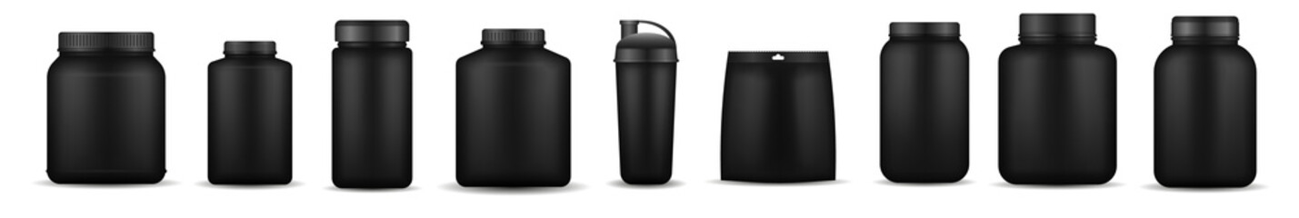 Sport nutrition png. Protein powder and supplement container with realistic vector bottle. Ideal for gym, healthy eating, and fitness diet packaging or training lifestyle visuals.

