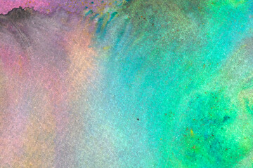 Abstrac Watercolour Vibrant Rainbow Paint Blending Together in a Cloud Shape Background