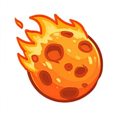 Fototapeta premium Fiery, cratered celestial body hurtling through space