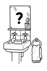 Architectural Sketch of a bathroom  Design Concept