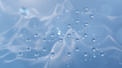 miconazole molecular structure, 3d model molecule, antifungal agent structural chemical formula view from a microscope
