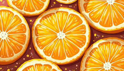 Vibrant Orange Slices Arranged in a Playful Composition, showcasing healthy food concept