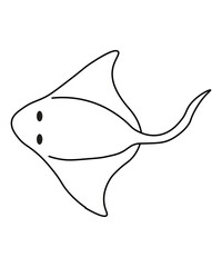 Stingray Line Art Illustration