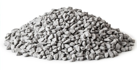 Pile of small, light gray, irregularly shaped stones