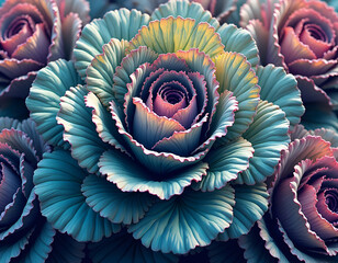 Floral fantasy: Abstract botanical arrangement with pastel hues and intricate details