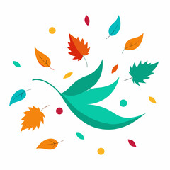 Obraz premium Falling autumn leaves colorful design element
