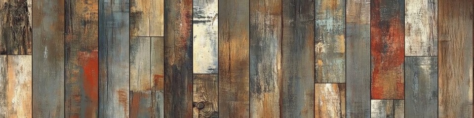 Vintage wood plank wall design