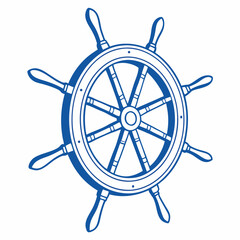 Obraz premium ship steering wheel vector illustration free download.