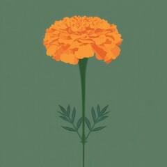 Vibrant orange marigold flower design.