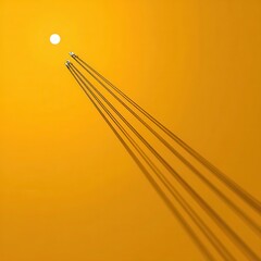 Lines and shadows against a bright orange background.