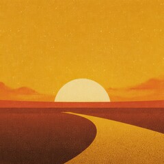 Sunrise over a winding path.