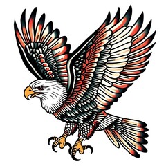 Old school eagle tattoo artwork american traditional design bold lines patriotic symbolism classic flash