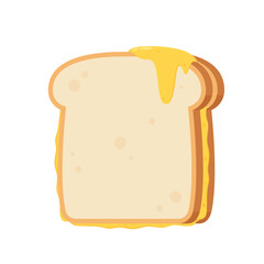 Sandwich cheese. Sandwich cheese isolated on white background. Vector cartoon illustration of snack.