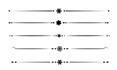  Text dividers. set of Vintage decorative lines. Separator vintage. decorative line. Vector illustration