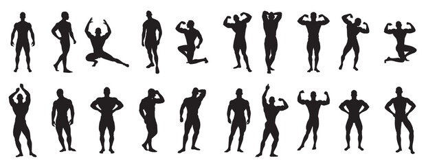 man bodybuilder silhouettes.