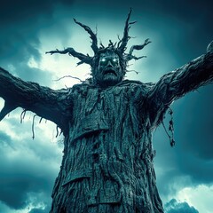 Ancient, gnarled tree monster, ominous presence