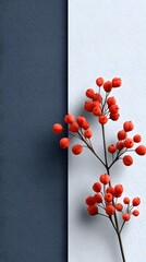 red berries on a wooden background