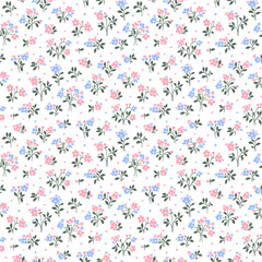 Flower pattern, ditsy floral seamless pattern. Small little flower background. Repeat pattern. Ditsy print. Botanic surface design. Ditsy floral flower pattern for fashion, fabric, wrapping, decor