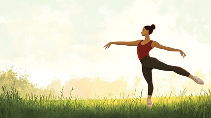 Woman practicing yoga pose outdoors in a tranquil setting surrounded by nature's beauty and calm
