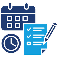 Planning Flat Blue Icon