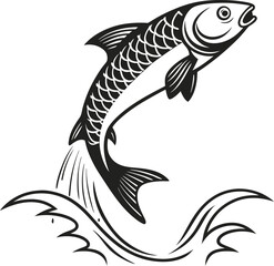 Here's your sentence:

A vibrant vector illustration of a fish set, perfect