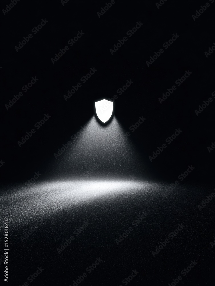 Aufkleber Icon Symbolizing Anonymous Web Browsing With a VPN Trail Illuminated Against a Dark Background
