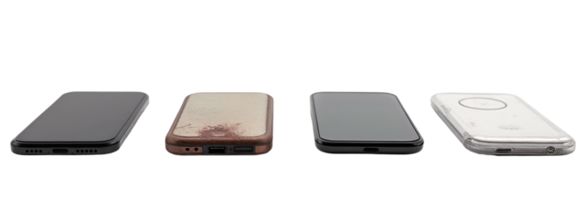 A set of four different colored power banks