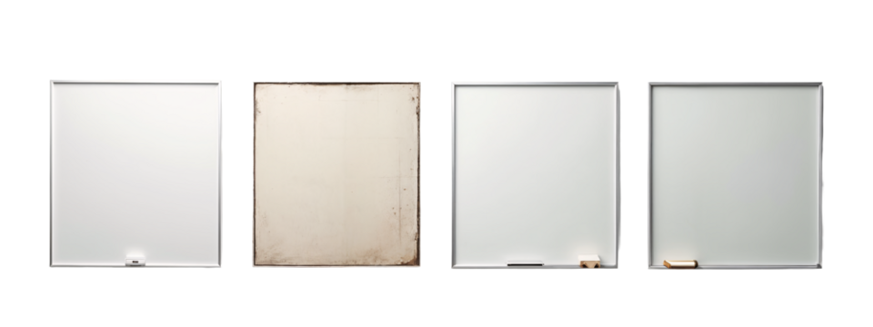 A set of three white boards with