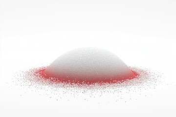 White mound on red, scattered base