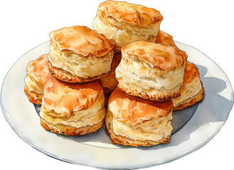 scone watercolor art painting drawing illustration 