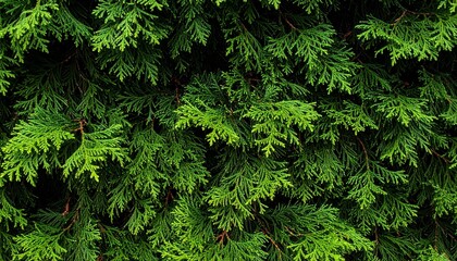 dense greenery backdrop of fir branches texture of branches lush green background solid green backdrop
