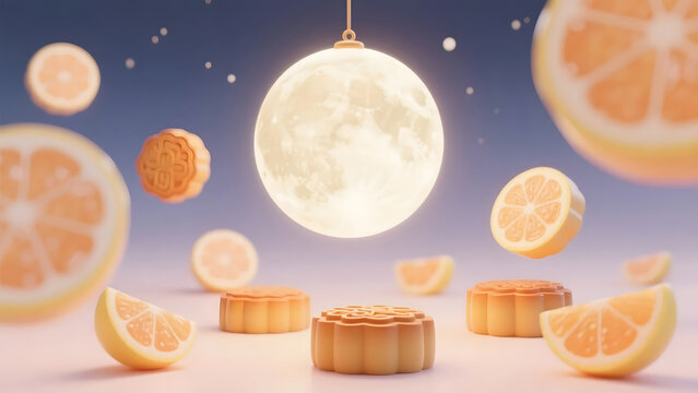 Mid-Autumn Festival traditional cultural art scene illustration